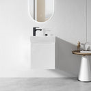 PICCOLO 420X220X500MM PLYWOOD WALL HUNG VANITY - WHITE GLOSS WITH CERAMIC TOP - NZHomeware