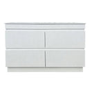 FLORAN 1200MM Plywood Fluted Floor Standing Vanity Double Bowl - Matte White - NZHomeware