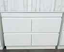 FLORAN 1200MM Plywood Fluted Floor Standing Vanity Double Bowl - Matte White - NZHomeware