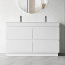 Matte White double bowl vanity