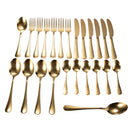 Polished Gold Stainless Steel Cutlery Set Dinner Knife Fork Spoon 24pcs Set - NZHomeware
