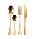 Polished Gold Stainless Steel Cutlery Set Dinner Knife Fork Spoon 24pcs Set - NZHomeware