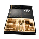Polished Gold Stainless Steel Cutlery Set Dinner Knife Fork Spoon 24pcs Set - NZHomeware