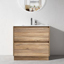 POLO 1000X450X850MM PLYWOOD FLOOR STANDING VANITY - LIGHT OAK WITH CERAMIC TOP - NZHomeware