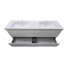 POLO 1800X450X850MM PLYWOOD FLOOR STANDING VANITY - GLOSS WHITE WITH DOUBLE POLYMARBLE TOP - NZHomeware