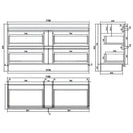 POLO 1800X450X850MM PLYWOOD FLOOR STANDING VANITY - GLOSS WHITE WITH DOUBLE POLYMARBLE TOP - NZHomeware