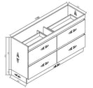 POLO 1800X450X850MM PLYWOOD FLOOR STANDING VANITY - GLOSS WHITE WITH DOUBLE POLYMARBLE TOP - NZHomeware