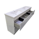 POLO 1800X450X850MM PLYWOOD FLOOR STANDING VANITY - GLOSS WHITE WITH DOUBLE POLYMARBLE TOP - NZHomeware