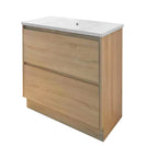 POLO 600X460X850MM PLYWOOD FLOOR STANDING VANITY - LIGHT OAK WITH CERAMIC TOP - NZHomeware