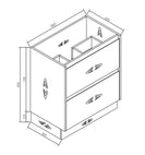 POLO 600X460X860MM PLYWOOD FLOOR STANDING VANITY - BLACK WITH CERAMIC TOP - NZHomeware