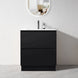 POLO 600X460X860MM PLYWOOD FLOOR STANDING VANITY - BLACK WITH CERAMIC TOP - NZHomeware
