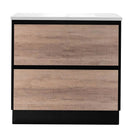 POLO 750X460X850MM PLYWOOD FLOOR STANDING VANITY - BLACK AND LIGHT OAK WITH CERAMIC TOP - NZHomeware
