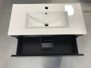 POLO 750X460X850MM PLYWOOD FLOOR STANDING VANITY - BLACK WITH CERAMIC TOP - NZHomeware