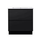 POLO 750X460X850MM PLYWOOD FLOOR STANDING VANITY - BLACK WITH CERAMIC TOP - NZHomeware