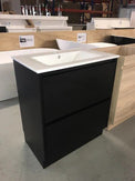 POLO 750X460X850MM PLYWOOD FLOOR STANDING VANITY - BLACK WITH CERAMIC TOP - NZHomeware