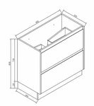 POLO 900X460X850MM PLYWOOD FLOOR STANDING VANITY - BLACK WITH CERAMIC TOP - NZHomeware