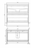 POLO 900X460X850MM PLYWOOD FLOOR STANDING VANITY - BLACK WITH CERAMIC TOP - NZHomeware