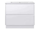 POLO 900X460X850MM PLYWOOD FLOOR STANDING VANITY - WHITE GLOSS WITH CERAMIC TOP - NZHomeware