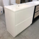 POLO 900X460X850MM PLYWOOD FLOOR STANDING VANITY - WHITE GLOSS WITH CERAMIC TOP - NZHomeware