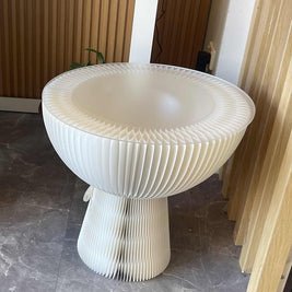 Portable Folding Kraft Paper Bouquet Table Side Corner Table Sofa Side Cabinet Nightstand White - NZHomeware