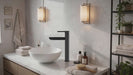 Euro Round Nero Black Tall Basin Mixer Tap Black Taps Tall Tapware