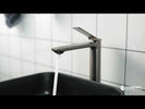 Rumia Bathroom Brushed Gunmetal Grey Tall Basin Mixer Tap Solid Brass Vanity Tap