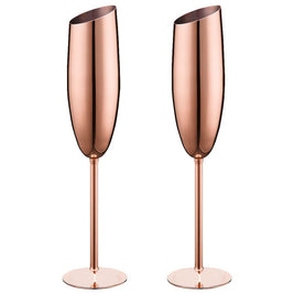 Rose Gold Champagne Glass Cups 200ml PACK 2 Stainless Wine Cocktail Drinkware SUS304 - NZHomeware