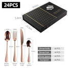 Rose Gold Stainless Steel Cutlery Set Dinner Knife Fork Spoon 24pcs Set - NZHomeware