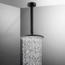 Round 230mm ABS Matte Black Shower Head with Ceiling Mounted Shower Arm - NZHomeware