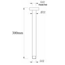 Round 230mm ABS Matte Black Shower Head with Ceiling Mounted Shower Arm - NZHomeware