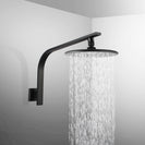 Round 230mm ABS Matte Black Shower Head with Wall Mounted Shower Arm - NZHomeware