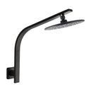 Round 230mm ABS Matte Black Shower Head with Wall Mounted Shower Arm - NZHomeware