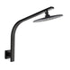 Round 230mm ABS Matte Black Shower Head with Wall Mounted Shower Arm - NZHomeware