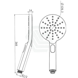 Round 3 Functions Brushed Nickel Rainfall Hand Held Shower Head Only - NZHomeware