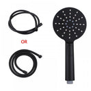 Round Black ABS 3 Function Handheld Shower with Shower Hose - NZHomeware