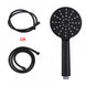 Round Black ABS 3 Function Handheld Shower with Shower Hose - NZHomeware