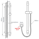 Round Black Adjustable Shower Rail with Round Black Handheld Shower - NZHomeware