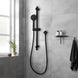 Round Black Adjustable Shower Rail with Round Black Handheld Shower - NZHomeware