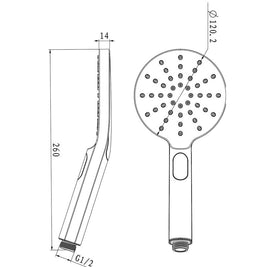 Round Black Adjustable Shower Rail with Round Black Handheld Shower - NZHomeware