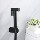 Round Black Brass Toilet Bidet Spray Kit with 1.2m PVC Water Hose - NZHomeware