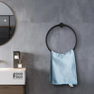 Round Black Hand Towel Ring Wall Mounted - NZHomeware