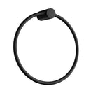 Round Black Hand Towel Ring Wall Mounted - NZHomeware