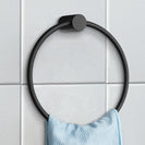 Round Black Hand Towel Ring Wall Mounted - NZHomeware