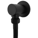 Round Black Shower Rail Sliding Holder with Soap Dish Water Hose & Wall Connector - NZHomeware
