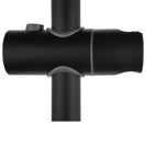 Round Black Shower Rail Sliding Holder with Soap Dish Water Hose & Wall Connector - NZHomeware