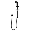 Round Black Shower Rail Sliding Holder with Soap Dish Water Hose & Wall Connector - NZHomeware