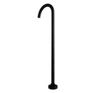 Round Black Solid Brass Freestanding Bath Spout Floor Mounted Bath Outlet - NZHomeware