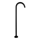 Round Black Solid Brass Freestanding Bath Spout Floor Mounted Bath Outlet - NZHomeware