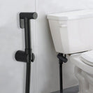 Round Black Toilet Bidet Spray Wash Kit with Diverter Tap Set 1.2m PVC Water Hose - NZHomeware