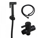 Round Black Toilet Bidet Spray Wash Kit with Diverter Tap Set 1.2m PVC Water Hose - NZHomeware